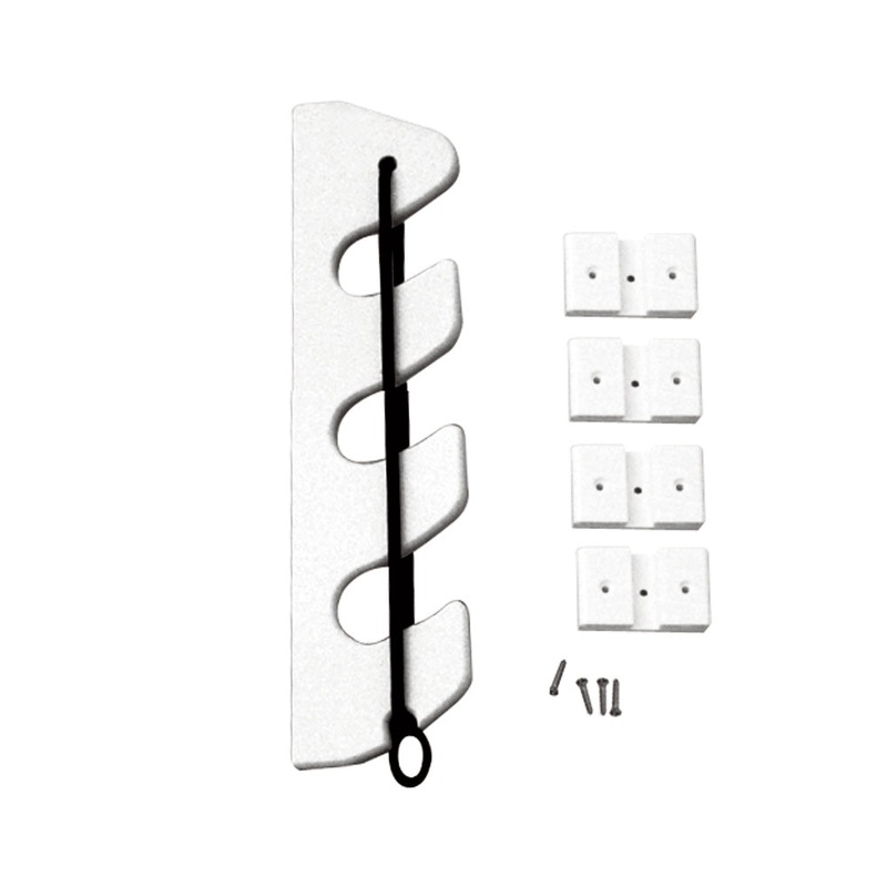 TACO 3-Rod Poly Bungee Rod Holder Rack – White – P03-133W